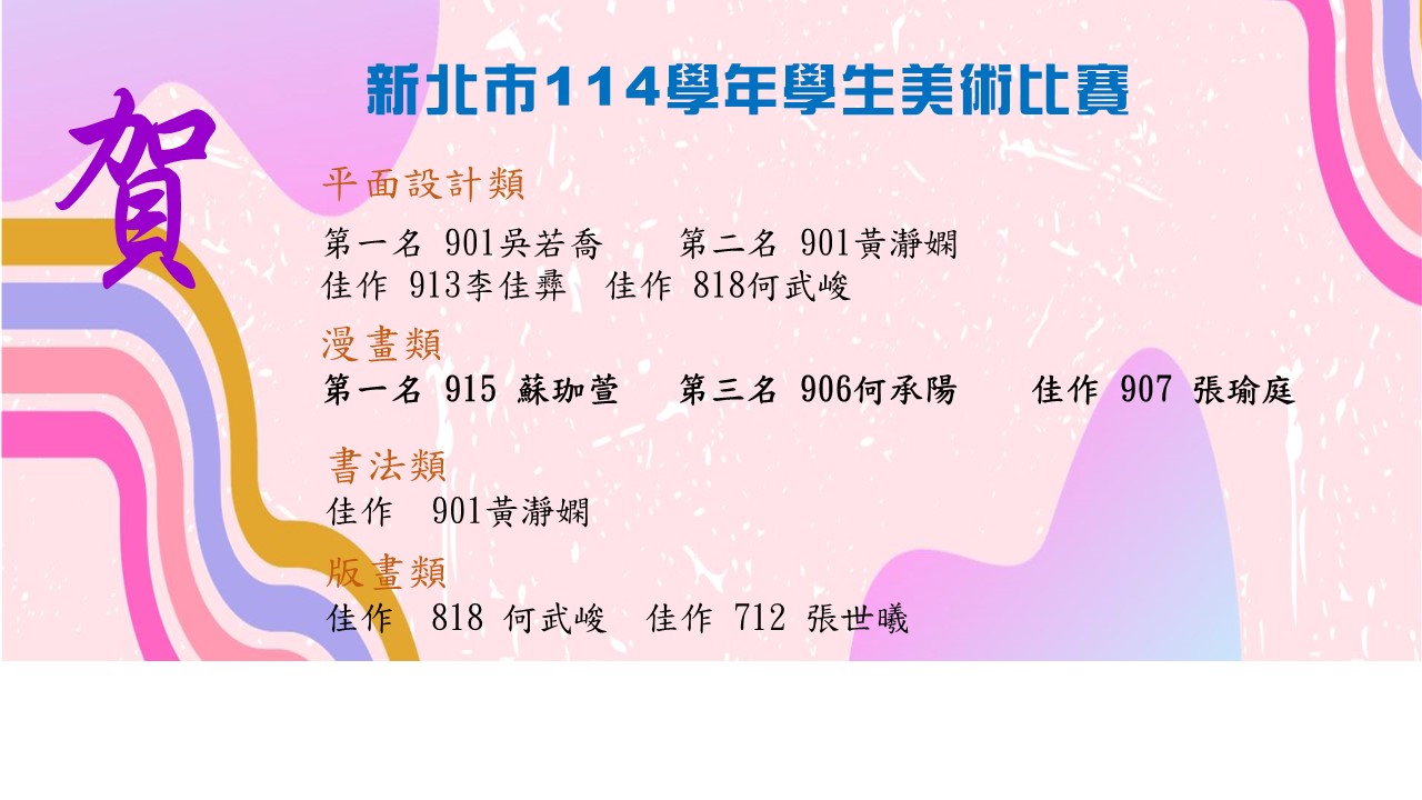 新北市114學年度學生美術比賽